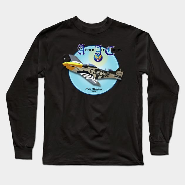 AAC - P51 Mustang Fighter Long Sleeve T-Shirt by twix123844